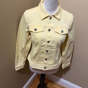 Talbots Light Yellow Jean Jacket, Size PS